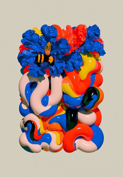 Abstract Floral Sculpture Poster.
