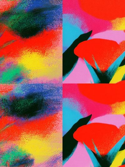 Neon Floral Abstract Poster. poster