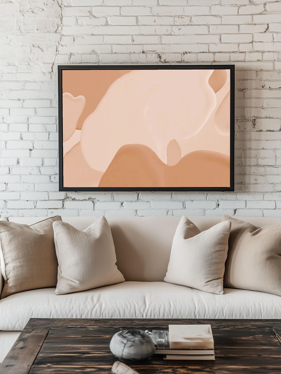 Beige acrylic painting background wallpaper. — room view 1