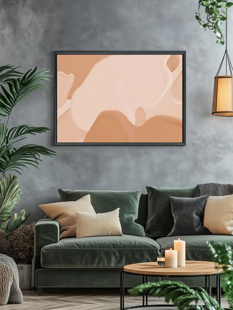 Beige acrylic painting background wallpaper. — room view 4