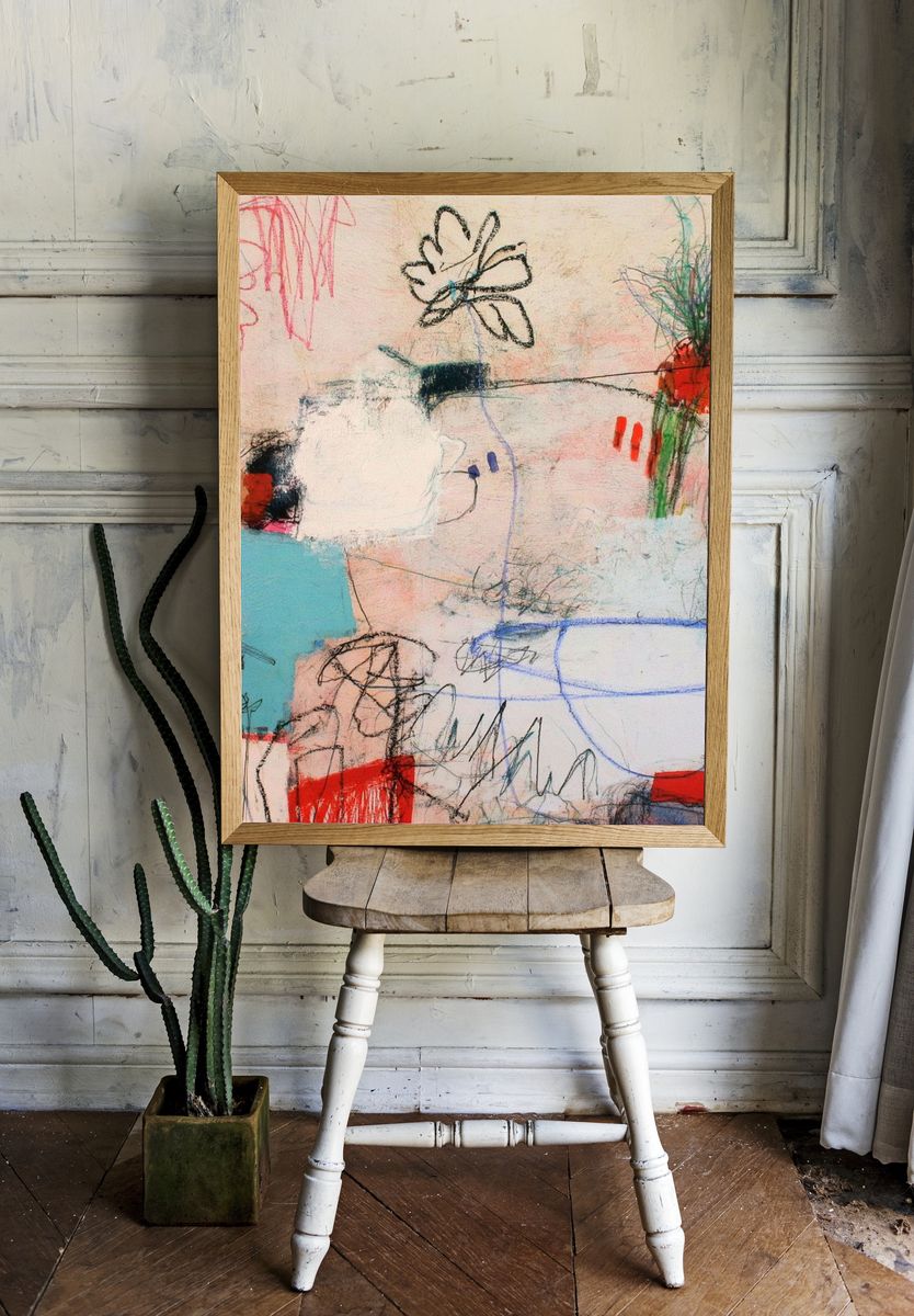 Abstract Scribble Colorfield Poster. room preview