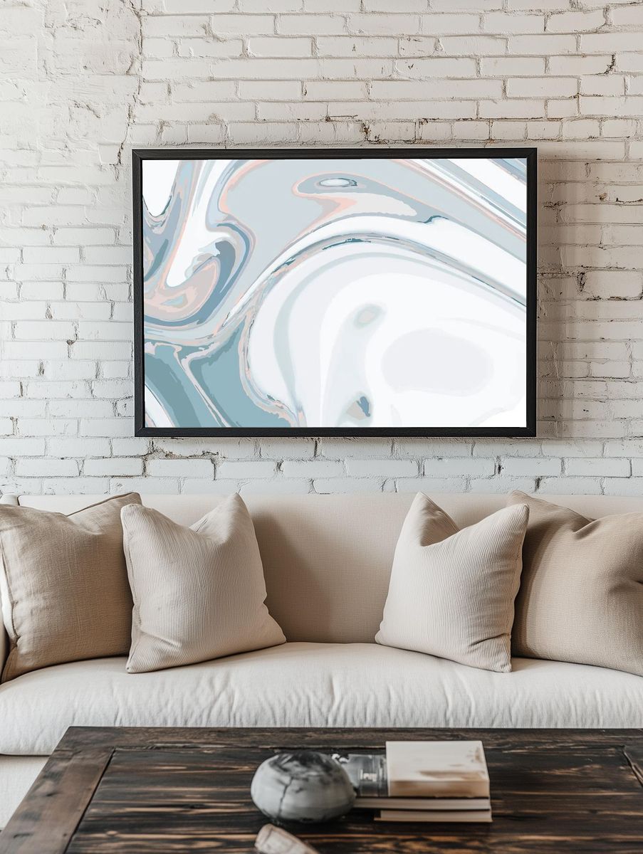 Abstract Ribbon Monogram Poster. — room view 1