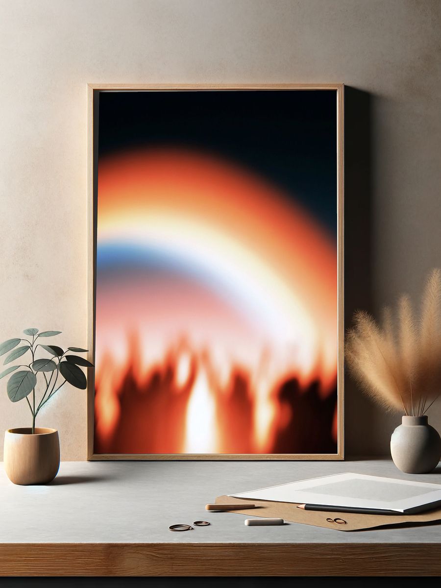 Blazing Arc Abstract Poster. — room view 2