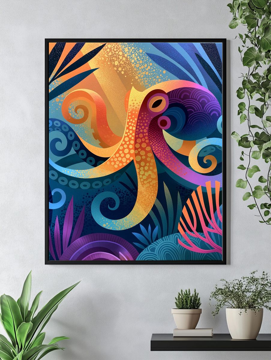 Abstract Coral Reef Poster. — room view 4