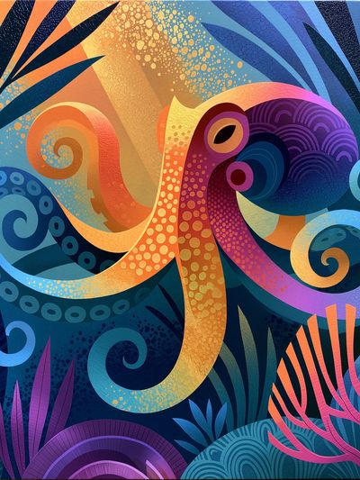 Abstract Coral Reef Poster.
