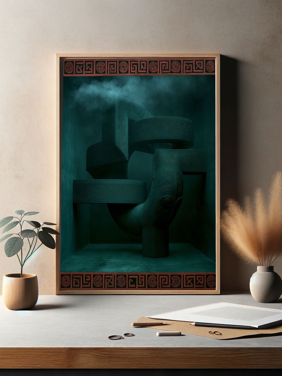 Celtic Spiral Abstract Print. — room view 2