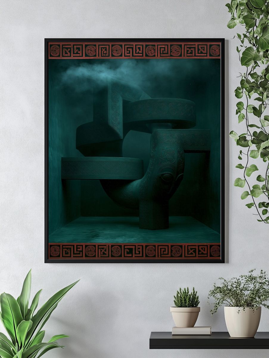 Celtic Spiral Abstract Print. — room view 4