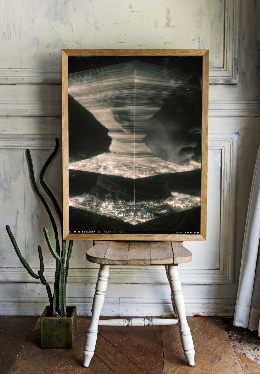 Abstract Light Tunnel Print. — room view 1