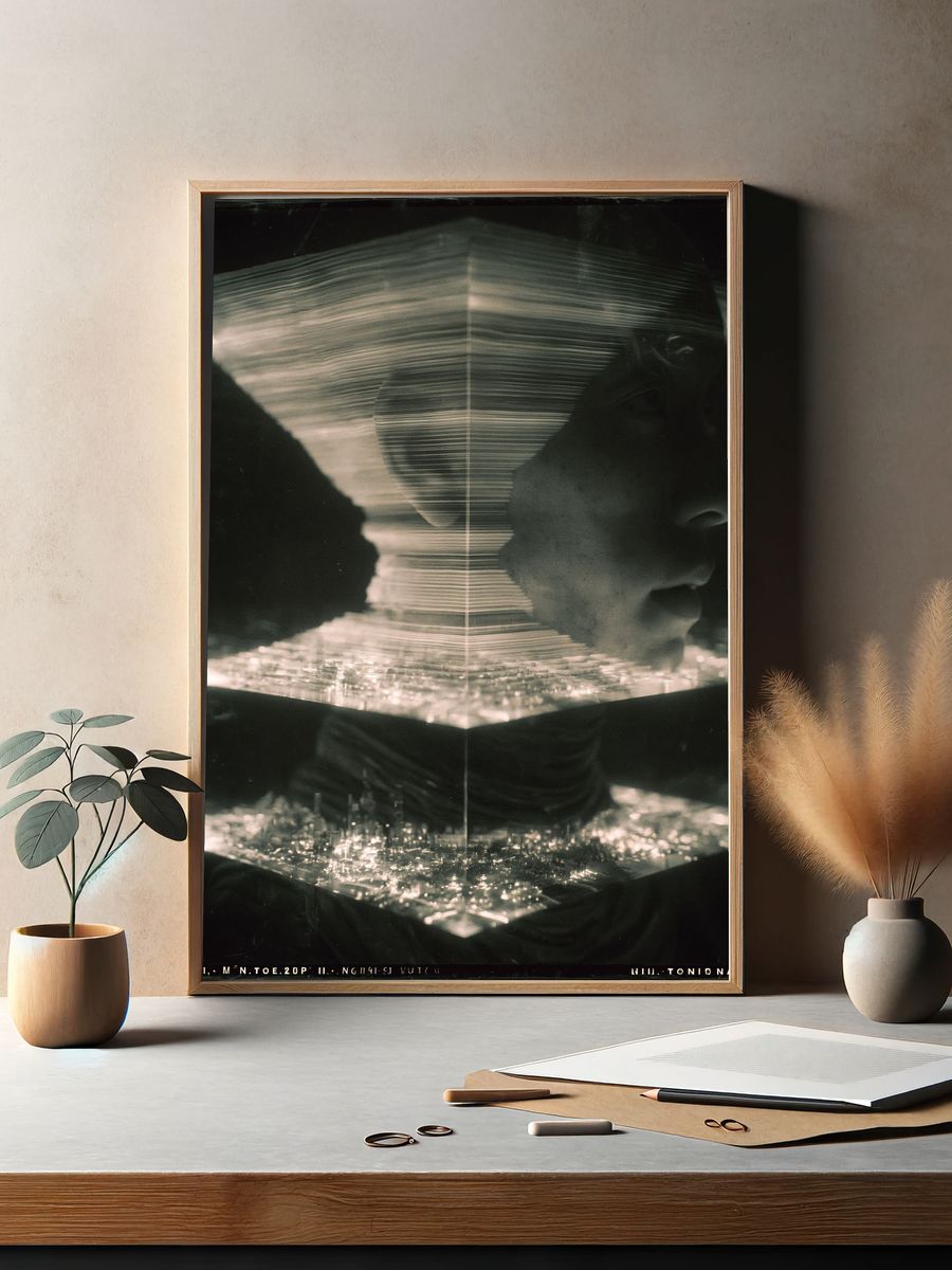 Abstract Light Tunnel Print. — room view 2