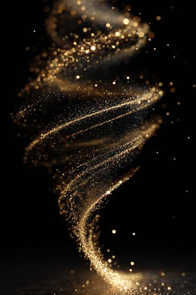 Golden Particle Spiral Abstract Poster. poster