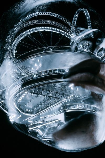Futuristic Chrome Spiral Poster. poster