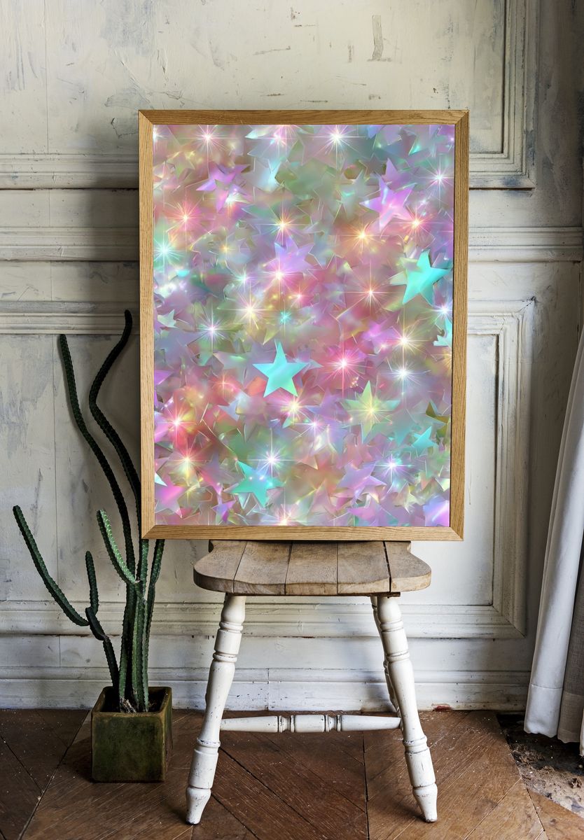Pastel Starburst Abstract Poster. — room view 1