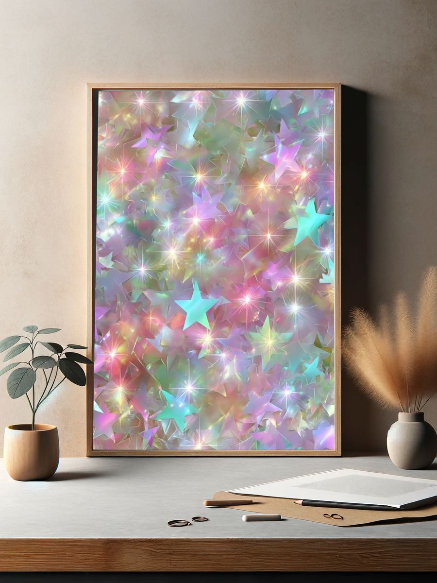 Pastel Starburst Abstract Poster. — room view 2