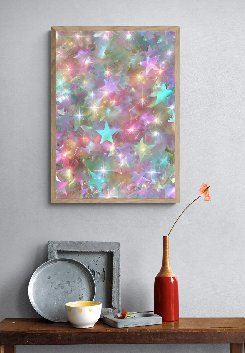 Pastel Starburst Abstract Poster. — room view 3