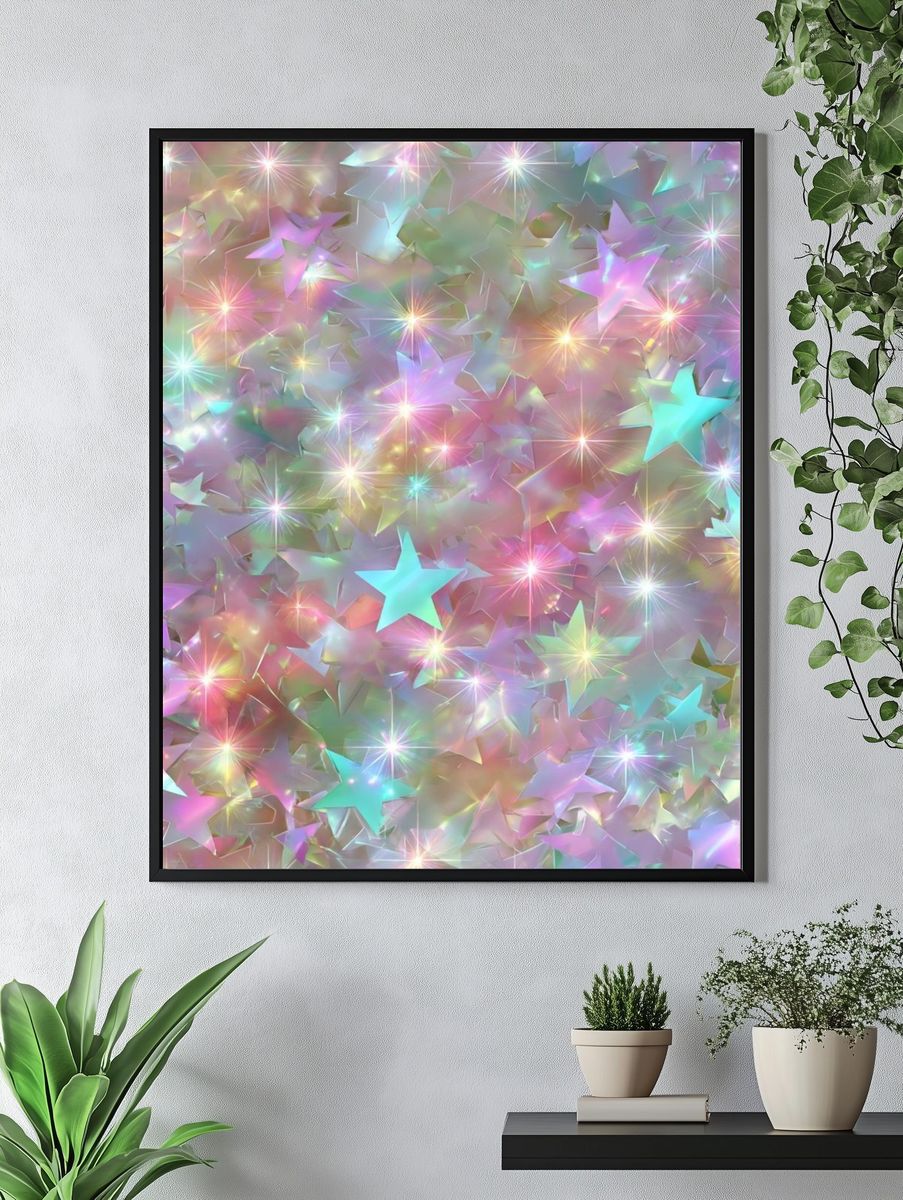 Pastel Starburst Abstract Poster. — room view 4