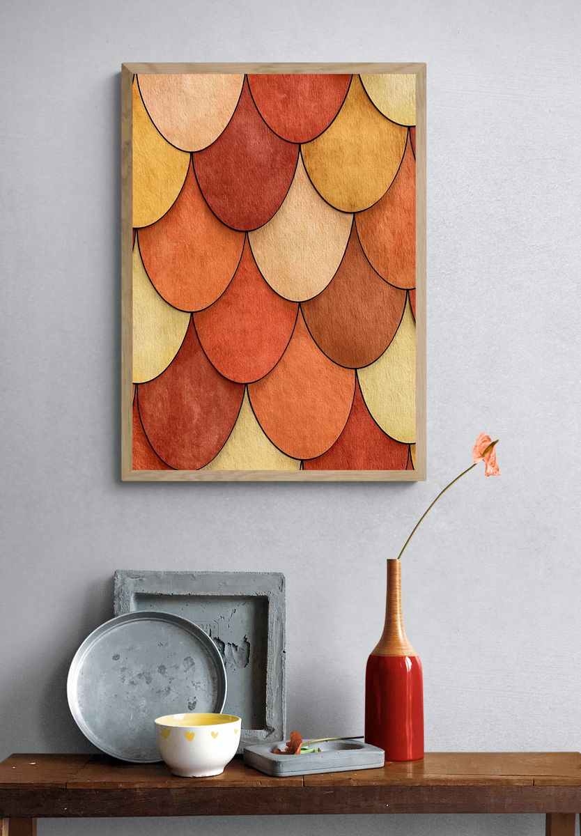 Autumn Scallop Abstract Poster. — room view 3