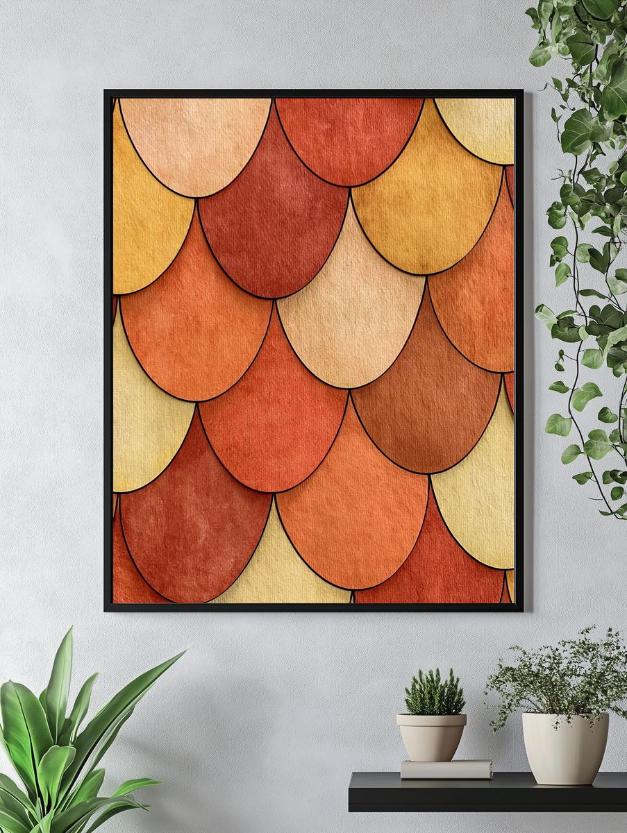 Autumn Scallop Abstract Poster. — room view 4