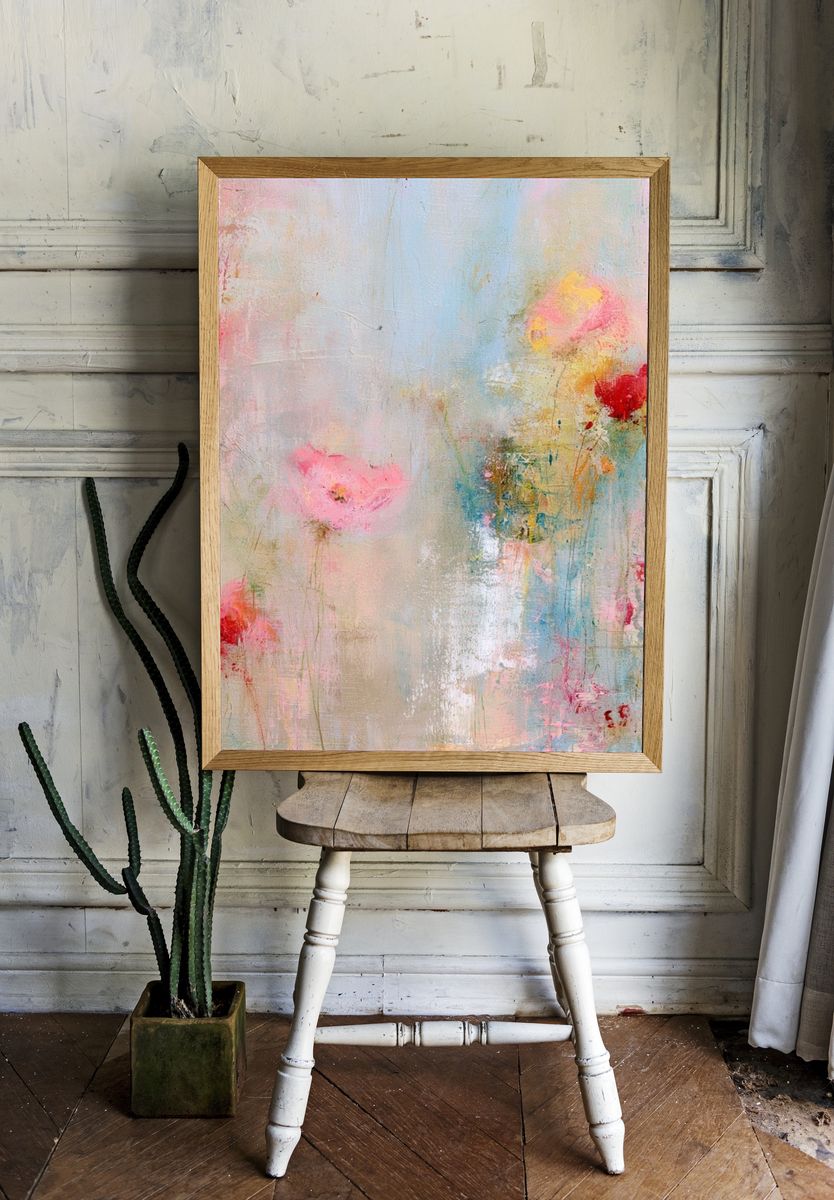 Pastel Floral Abstract Poster. room preview