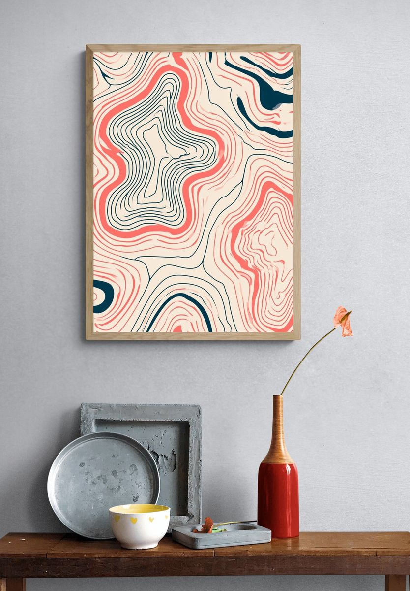Topographic Waves Abstract Poster. — room view 3