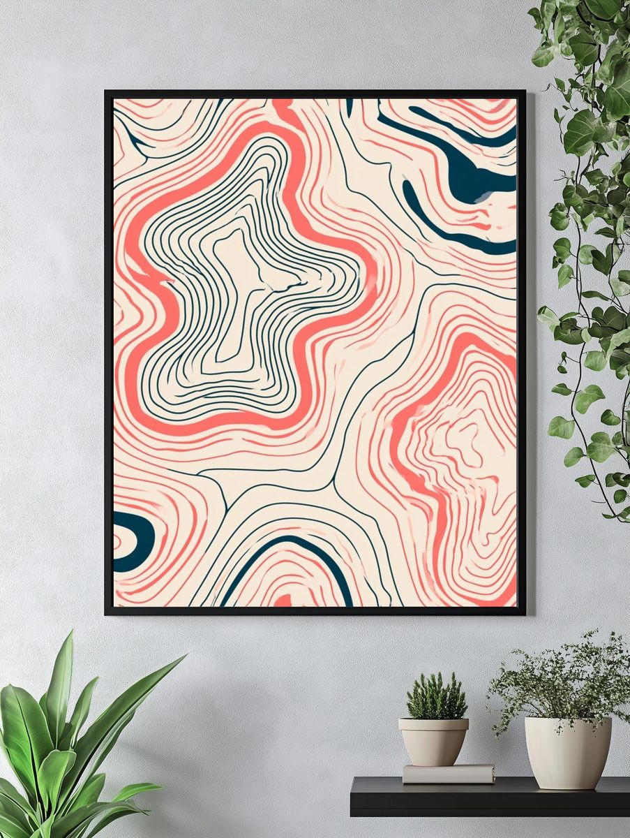 Topographic Waves Abstract Poster. — room view 4