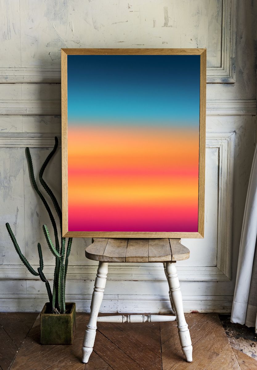 Sunset Gradient Abstract Poster. room preview
