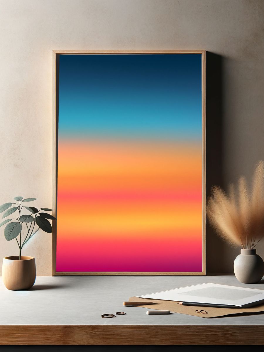Sunset Gradient Abstract Poster. — room view 2