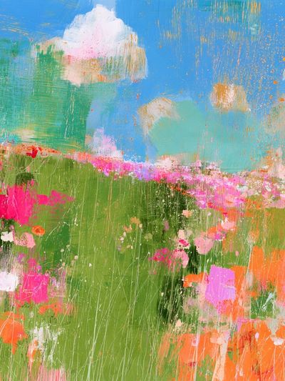 Wildflower Meadow Abstract Print.