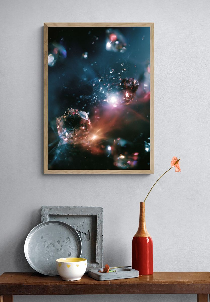 Prismatic Crystal Glow Abstract Poster. — room view 3