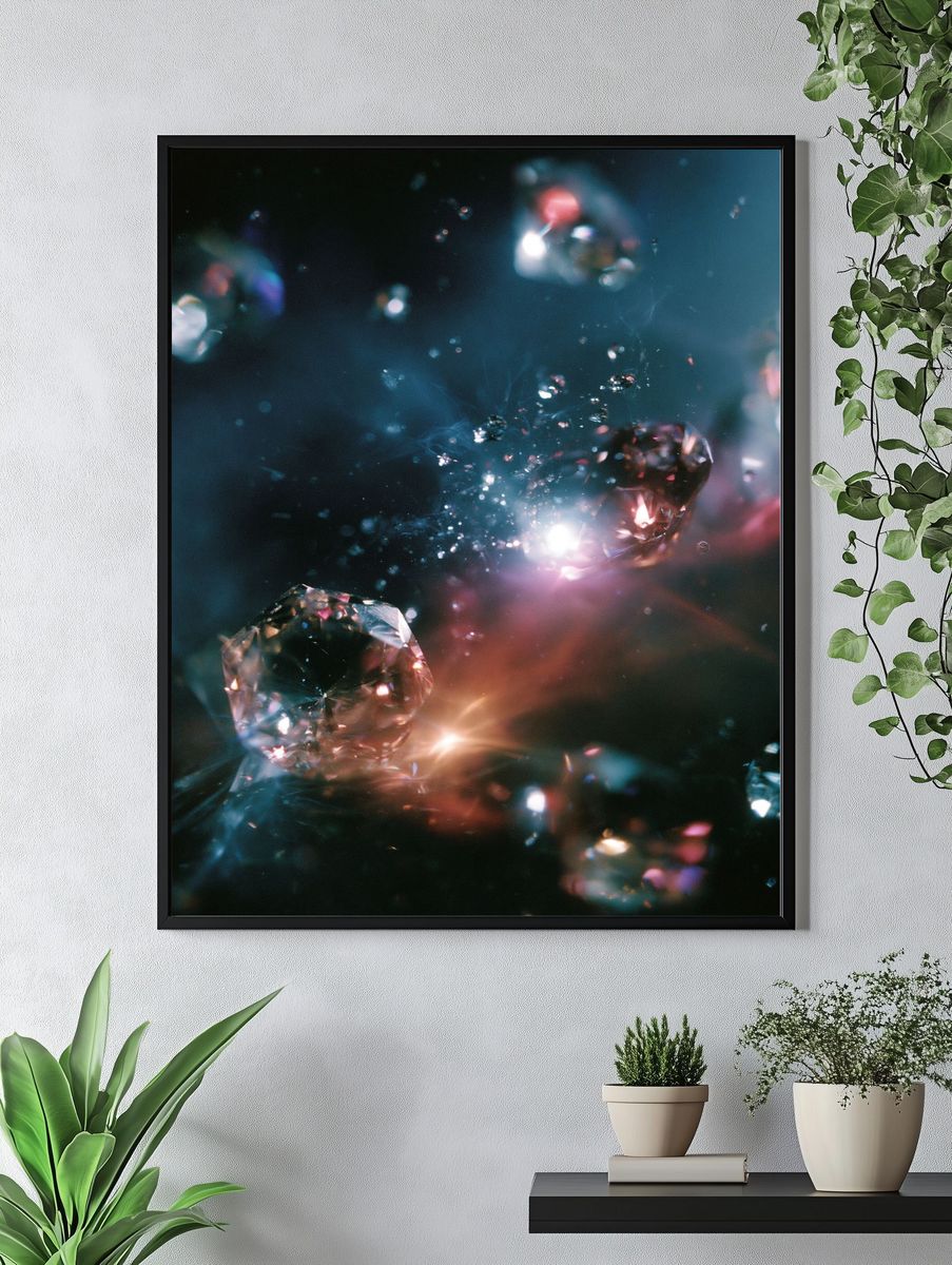 Prismatic Crystal Glow Abstract Poster. — room view 4