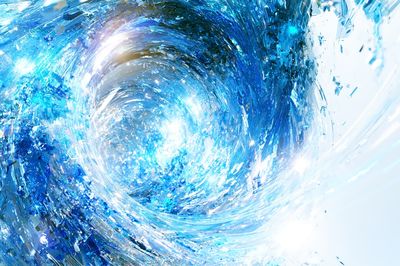 Blue Energy Swirl Abstract Poster. poster