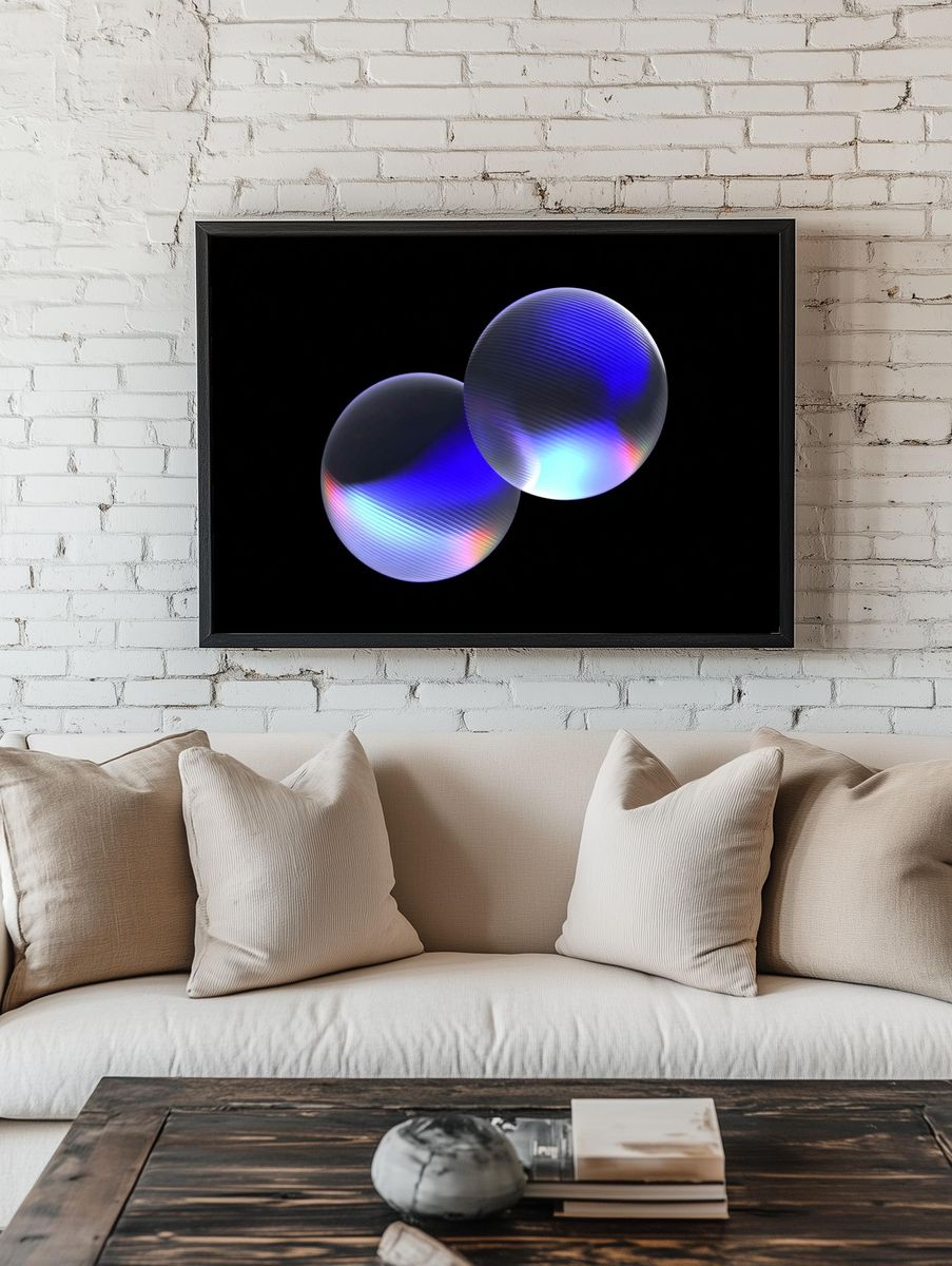 Neon Orb Abstract Poster. — room view 1