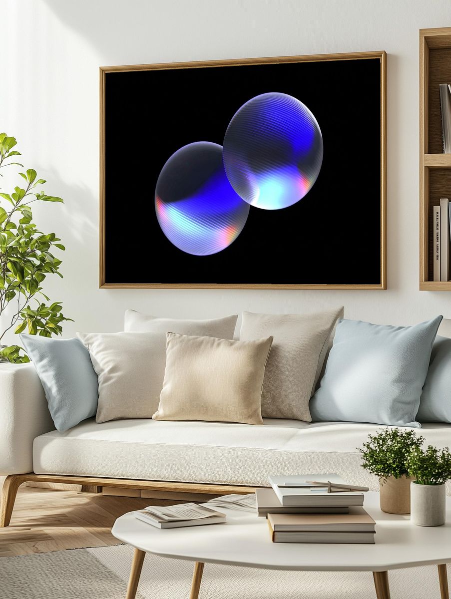 Neon Orb Abstract Poster. — room view 2