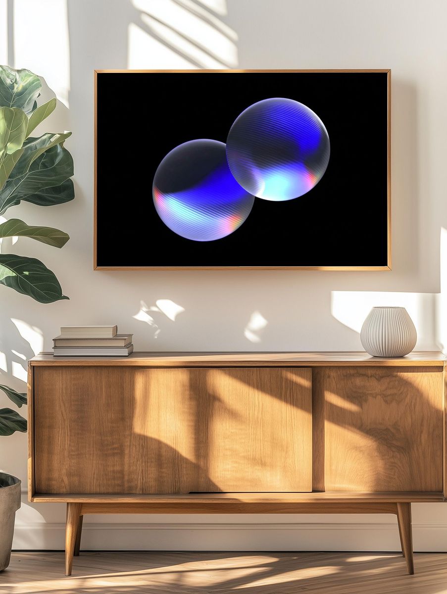 Neon Orb Abstract Poster. — room view 3