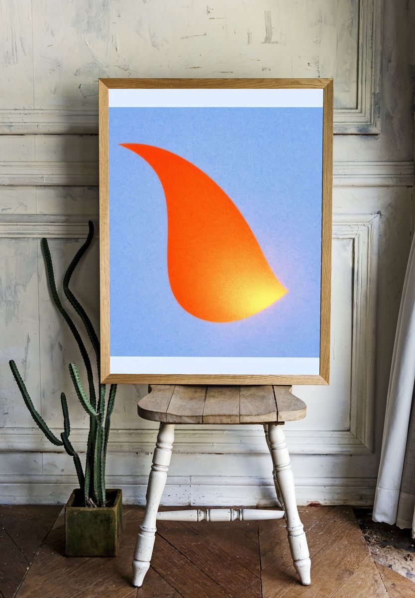 Sunset Flame Abstract Poster. room preview