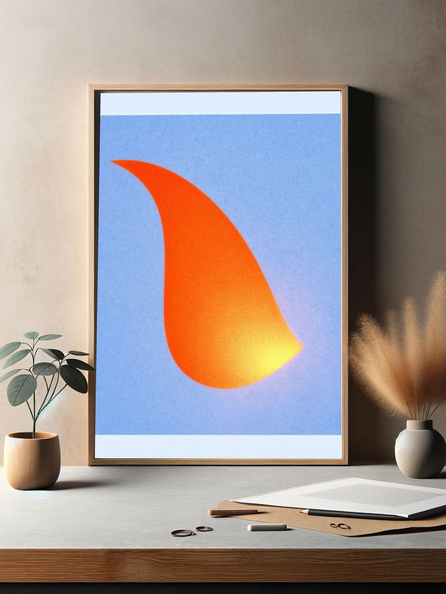 Sunset Flame Abstract Poster. — room view 2