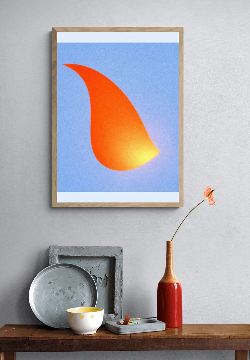 Sunset Flame Abstract Poster. — room view 3