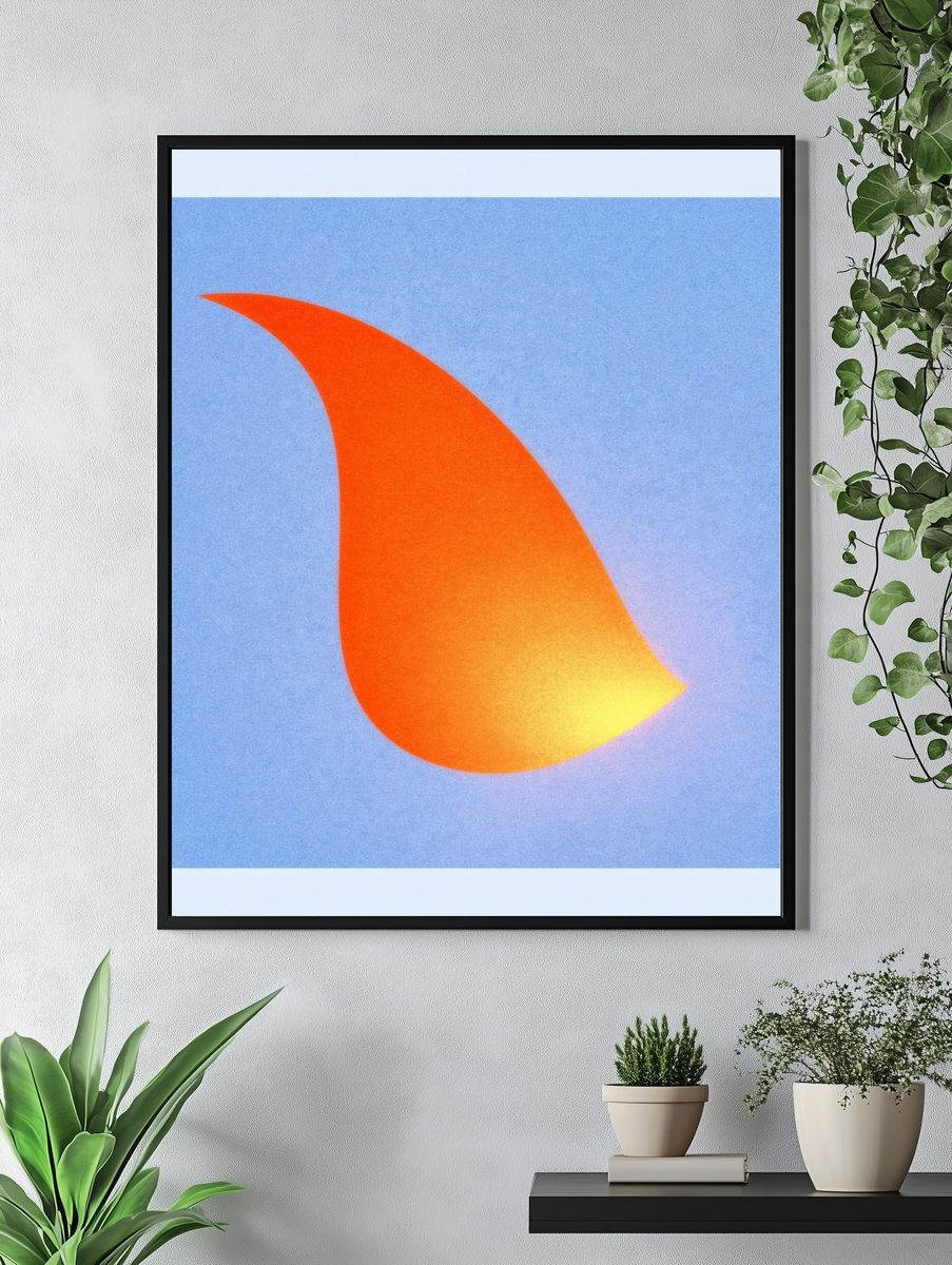 Sunset Flame Abstract Poster. — room view 4