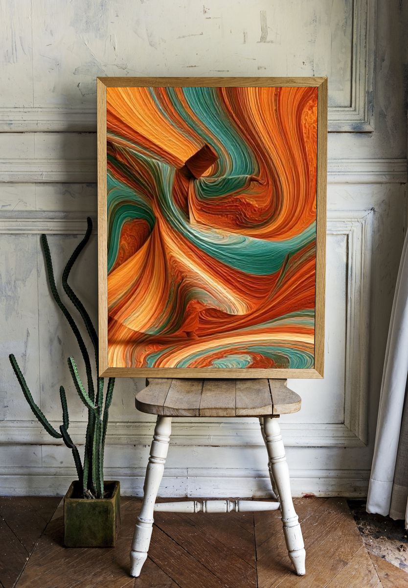 Desert Swirl Abstract Poster. room preview