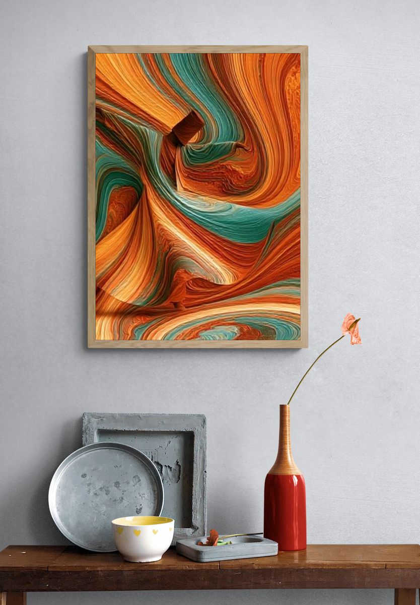 Desert Swirl Abstract Poster. — room view 3