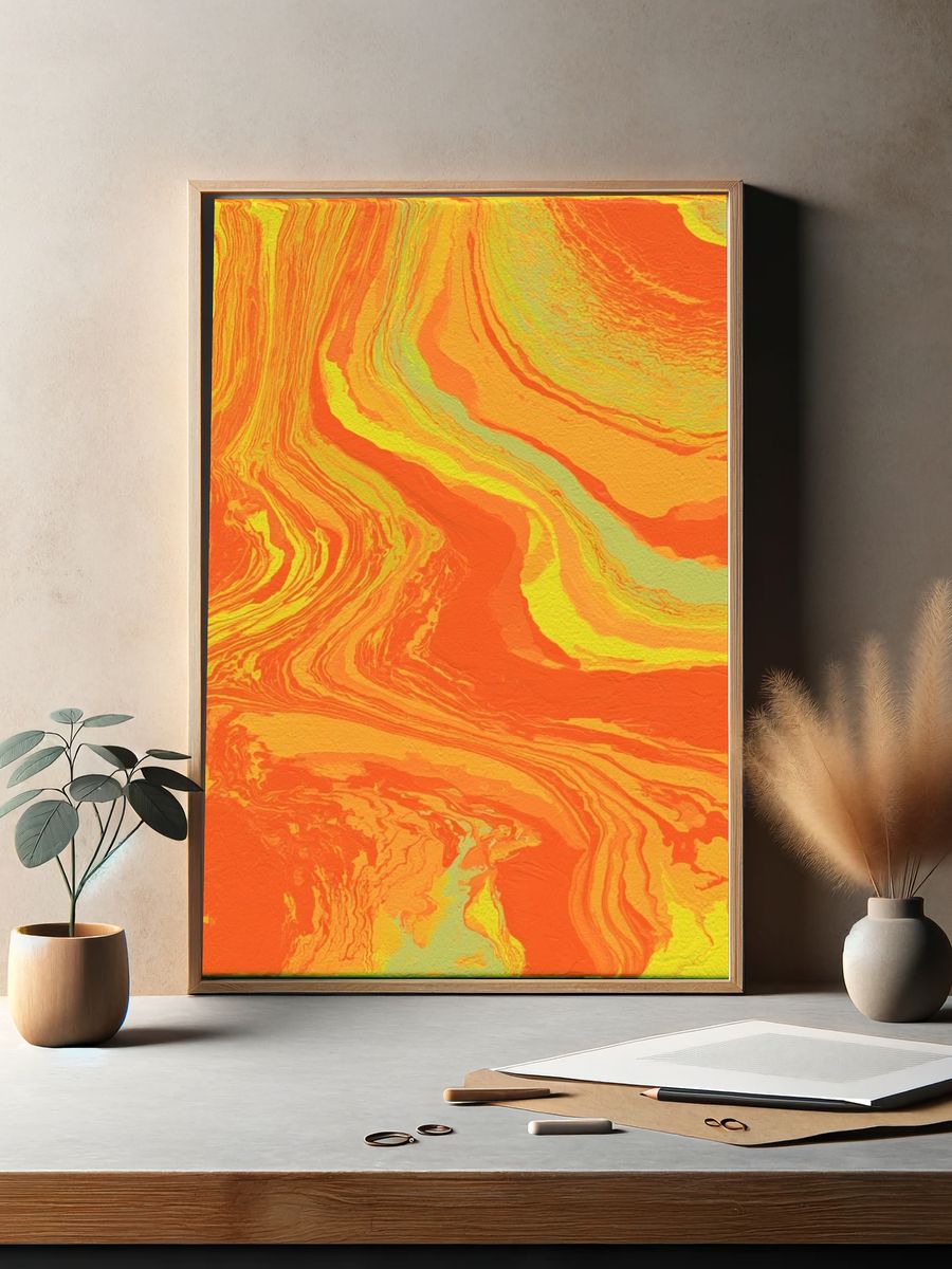 Solar Swirl Abstract Poster. — room view 2