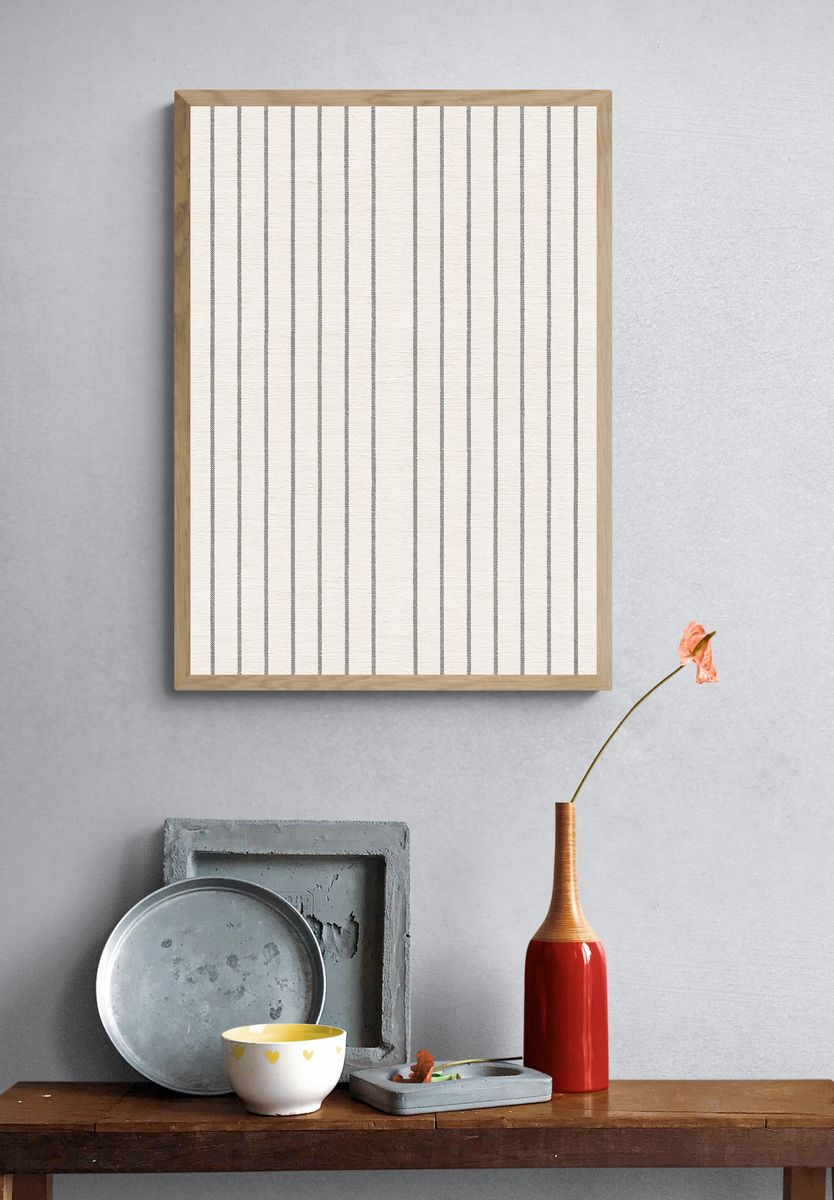 Neutral Striped Textile Poster. — room view 3