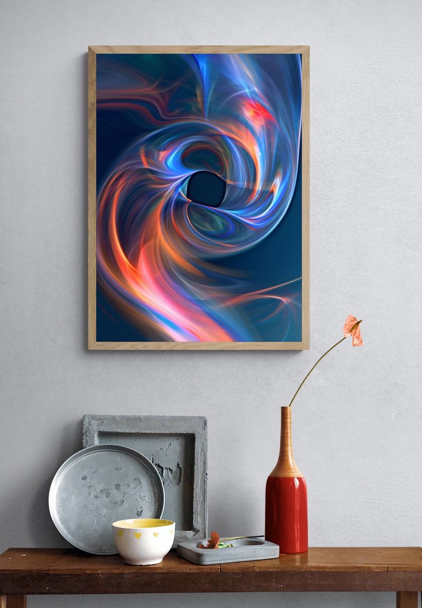 Neon Vortex Abstract Poster. — room view 3