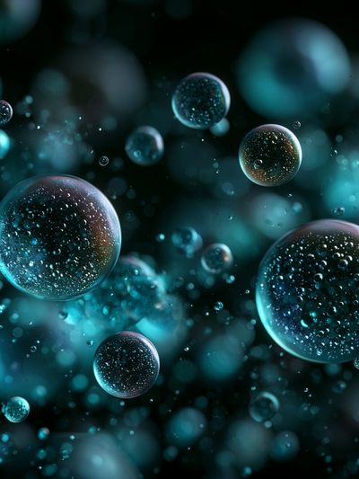 Floating Bubbles Abstract Poster.