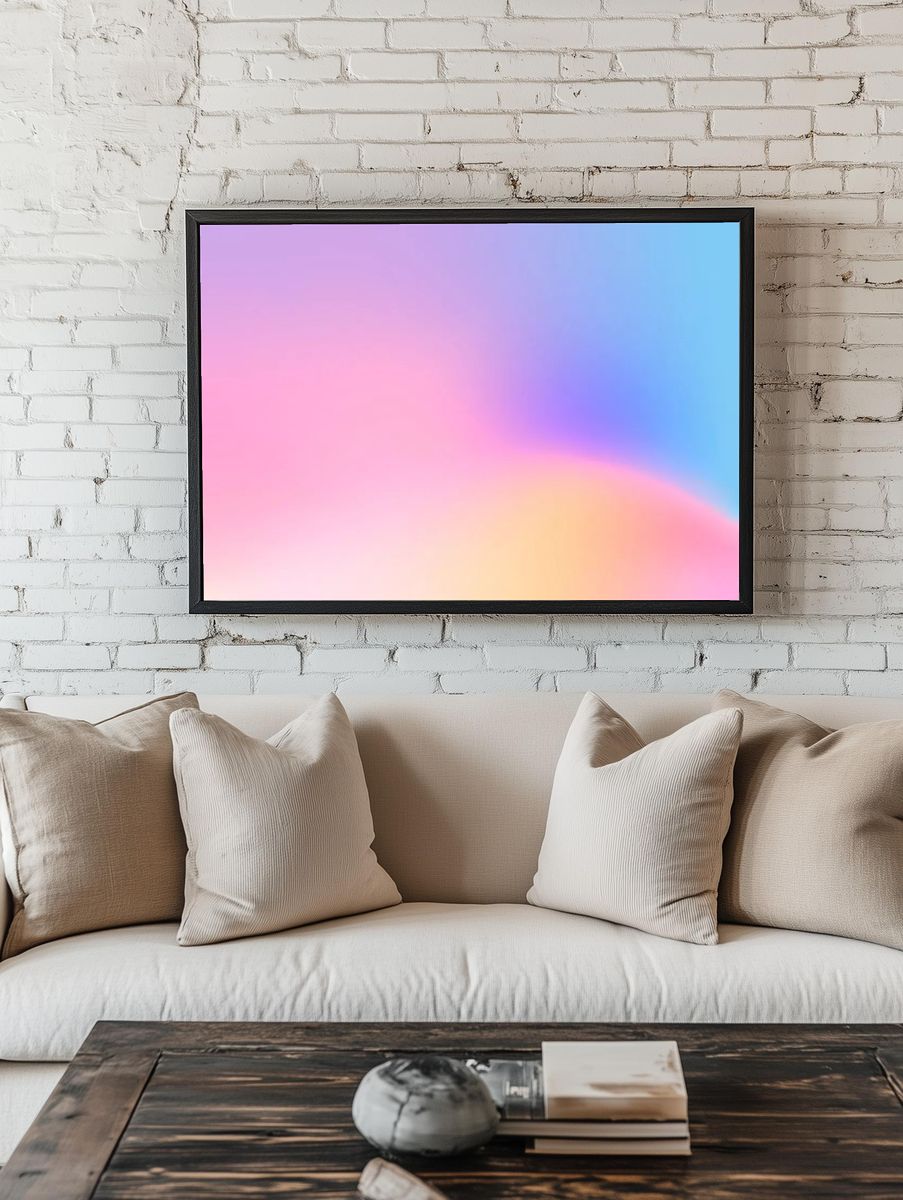 Colorful holographic gradient background design room preview