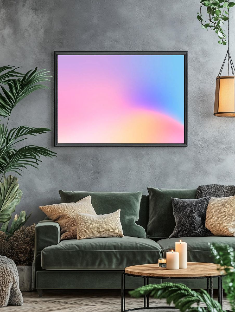 Colorful holographic gradient background design. — room view 4