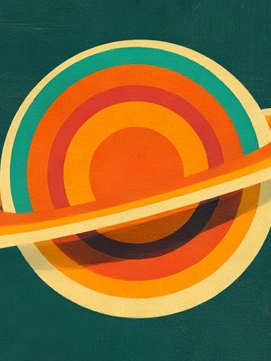 Retro Saturn Abstract Print. poster — abstract art