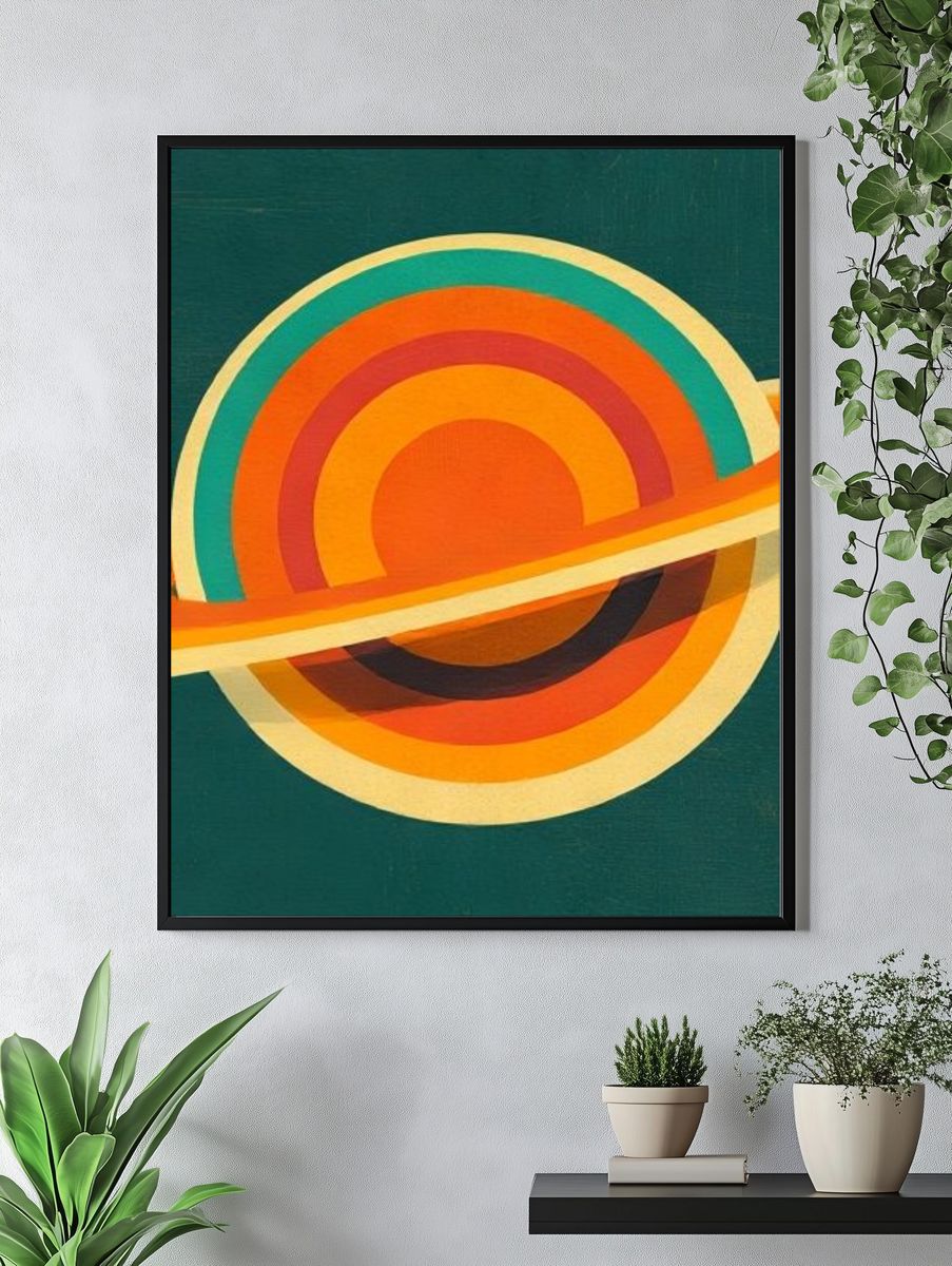Retro Saturn Abstract Print. — room view 4