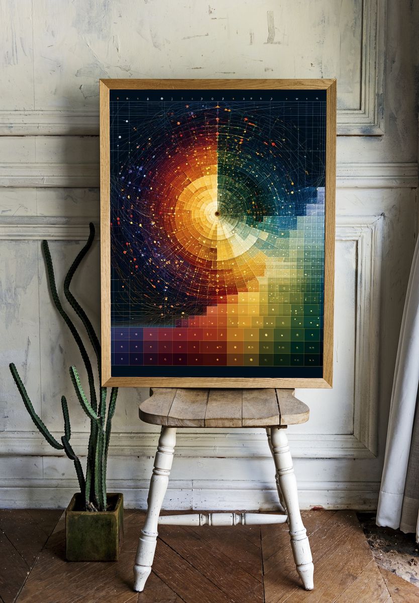 Cosmic Color Wheel Abstract Poster. — room view 1