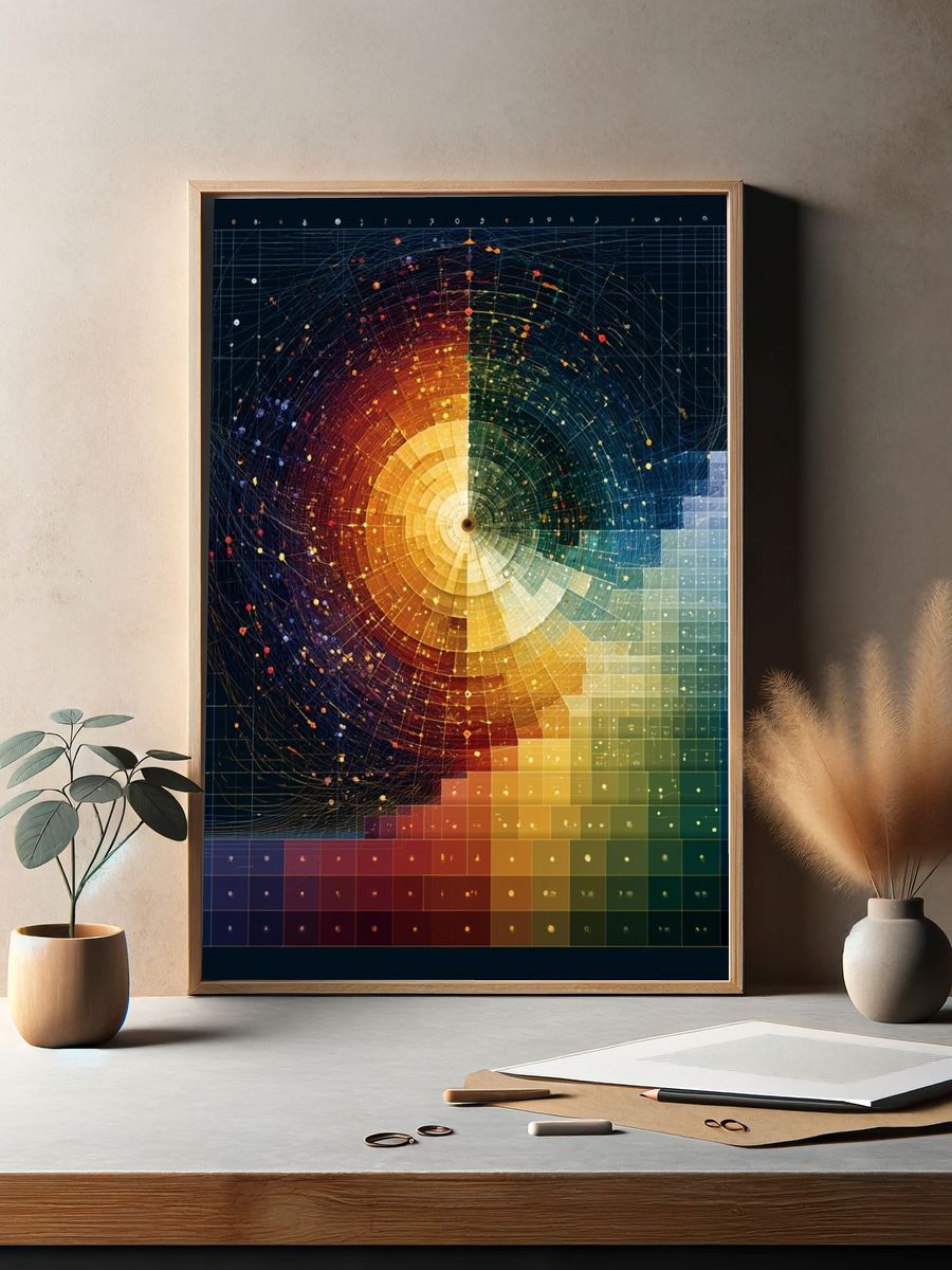Cosmic Color Wheel Abstract Poster. — room view 2