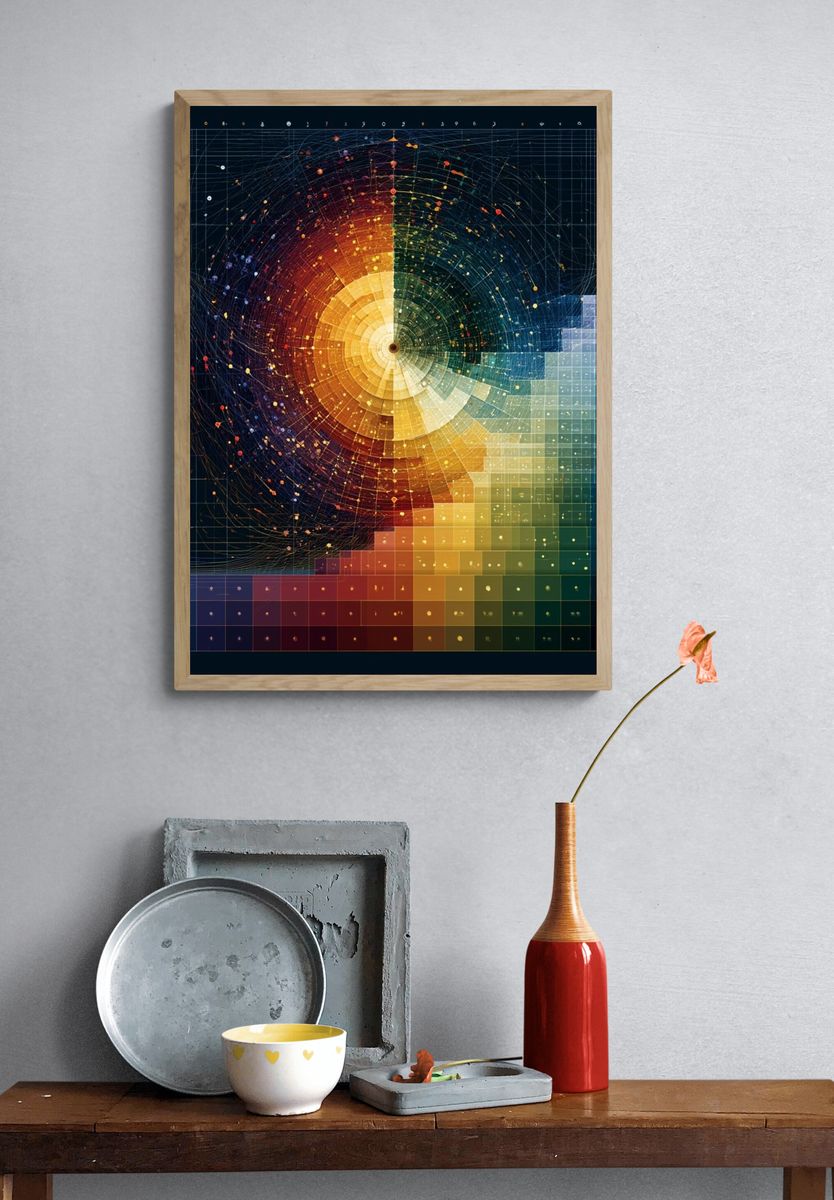 Cosmic Color Wheel Abstract Poster. — room view 3